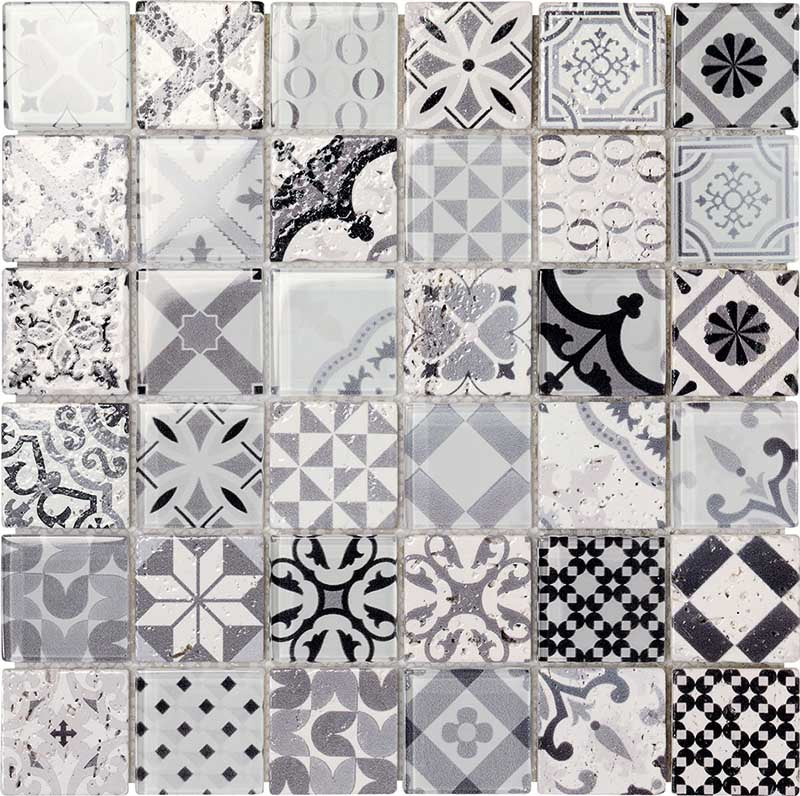Mosaique vintage gris