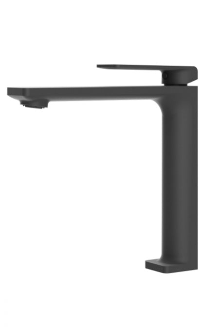 MITIGEUR LAVABO AVEC BEC EXTRA HAUT (+5 CM) SÉRIE FIJI NOIR MAT